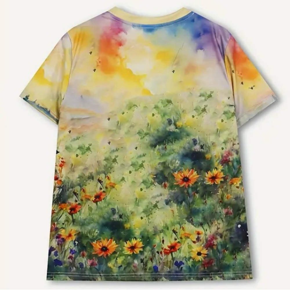 Wicked Watercolor Whitchy Print T-Shirt Halloween - Picture 3 of 4